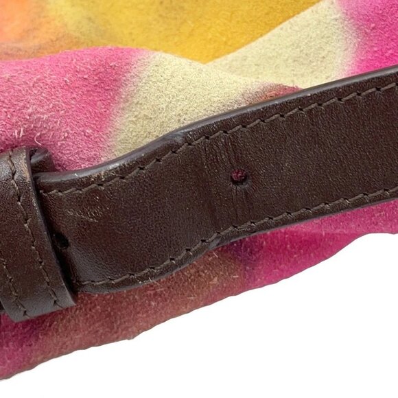 CHANEL CC Logo Embroidery Messenger Bag Suede / Leather Multicolor - Picture 11 of 16